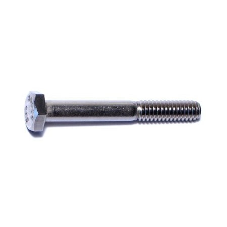 Midwest Fastener 18-8, 1/4"-20 Hex Head Cap Screw, Plain Stainless Steel, 2 in L, 50 PK 50525